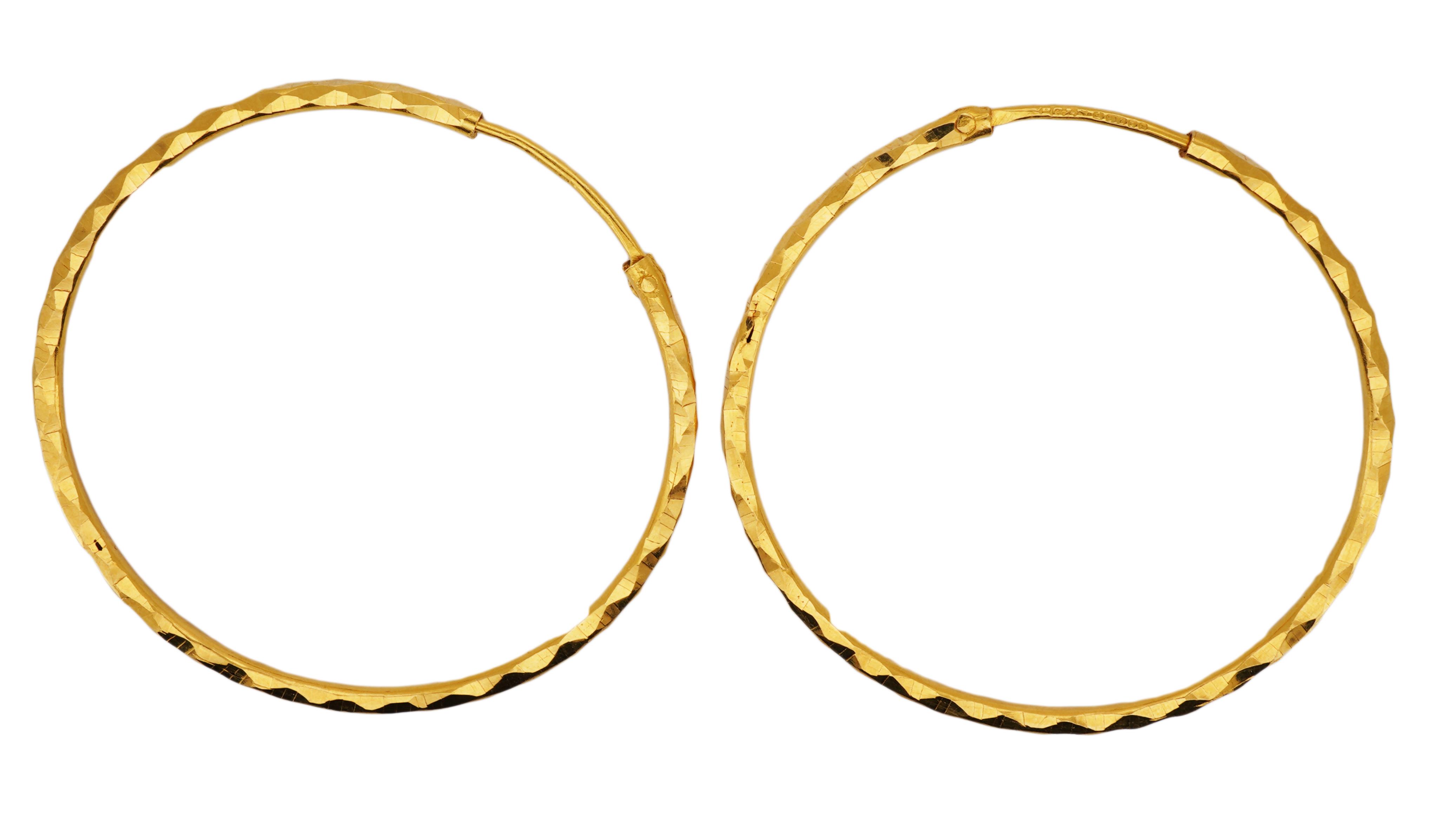 A pair of 22ct gold hoop earrings